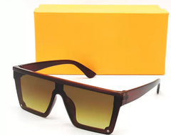 Brown Gradient Retro Square Sunglasses For Men & Women~NON-8238