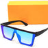 Black Aqua Blue Mercury Retro Square Sunglasses For Men & Women~NON-8238