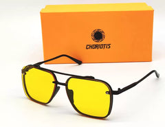 Black Yellow Candy Retro Square Sunglasses For Men & Women~NON-7005