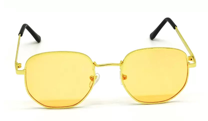 Gold Orange Candy Round Stylish Sunglasses For Men & Women~NON-3548