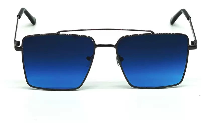 Black Blue Gradient Square Sunglasses For Men & Women~NON-7761