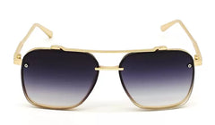 Gold Black Gradient Retro Square Sunglasses For Men & Women~NON-7005