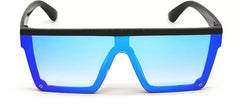 Black Aqua Blue Mercury Retro Square Sunglasses For Men & Women~NON-8238