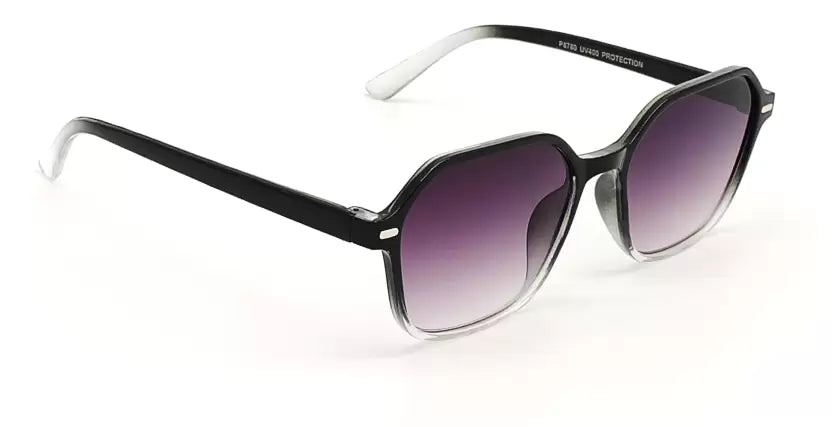 Clear Black Gradient Square Stylish Sunglasses For Men & Women~NON-8780