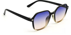 Black Blue Orange Gradient Square Stylish Sunglasses For Men & Women~NON-8780