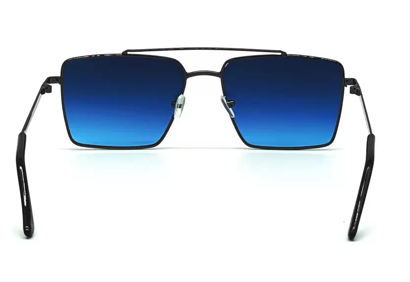 Black Blue Gradient Square Sunglasses For Men & Women~NON-7761