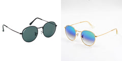 Combo Of Black Blue & Gold Velaryon Round Sunglasses For Men & Women (Pack Of 2 Pieces) ~ Combo