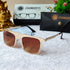 Tissaia Square Brown D.C-Gold Sunglasses For Men & Women~CT-8236