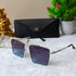 Black Silver Blue Gradient Square Sunglasses For Men & Women~NON-7761