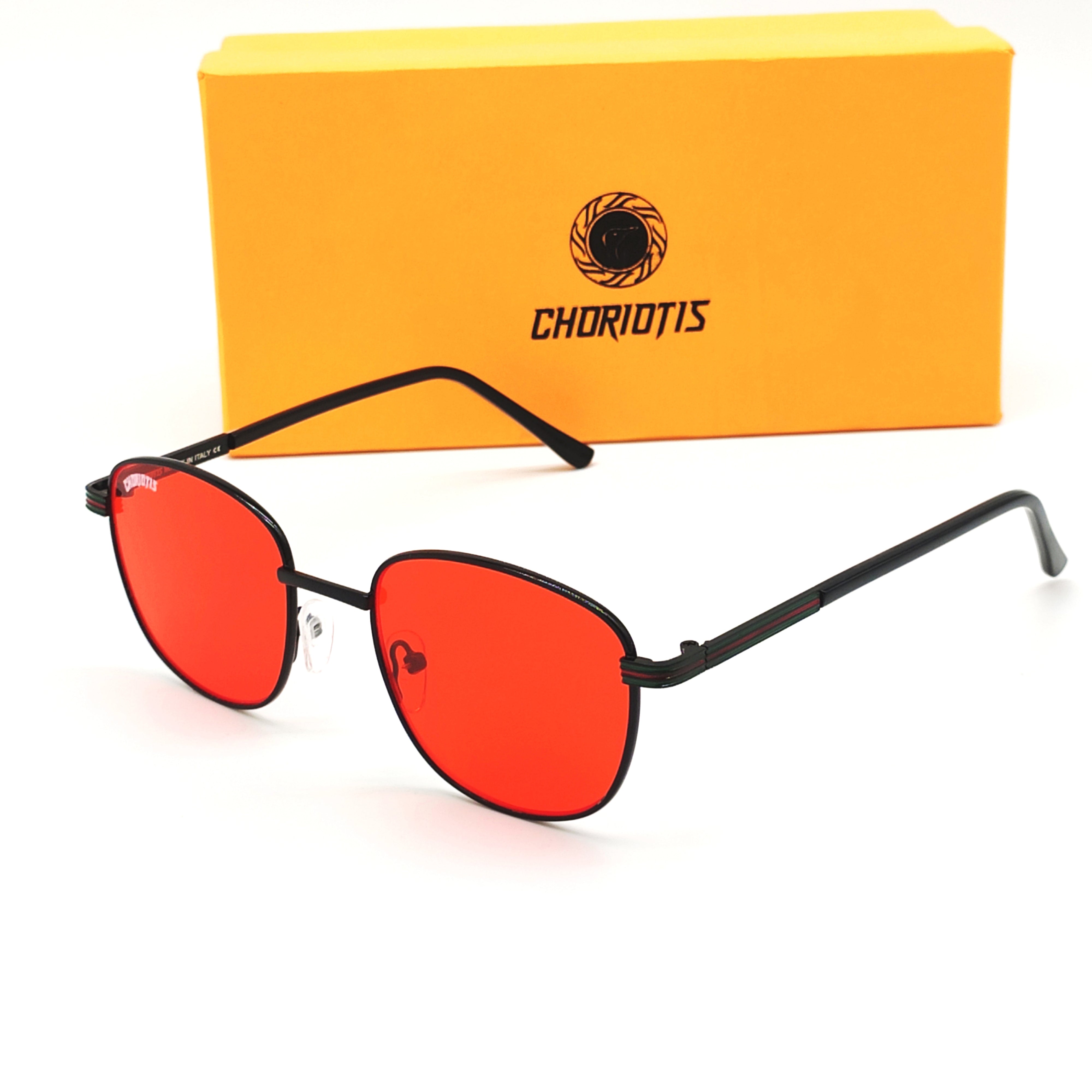 Mysaria Square Red-Black Sunglasses For Men & Women~CT-6015