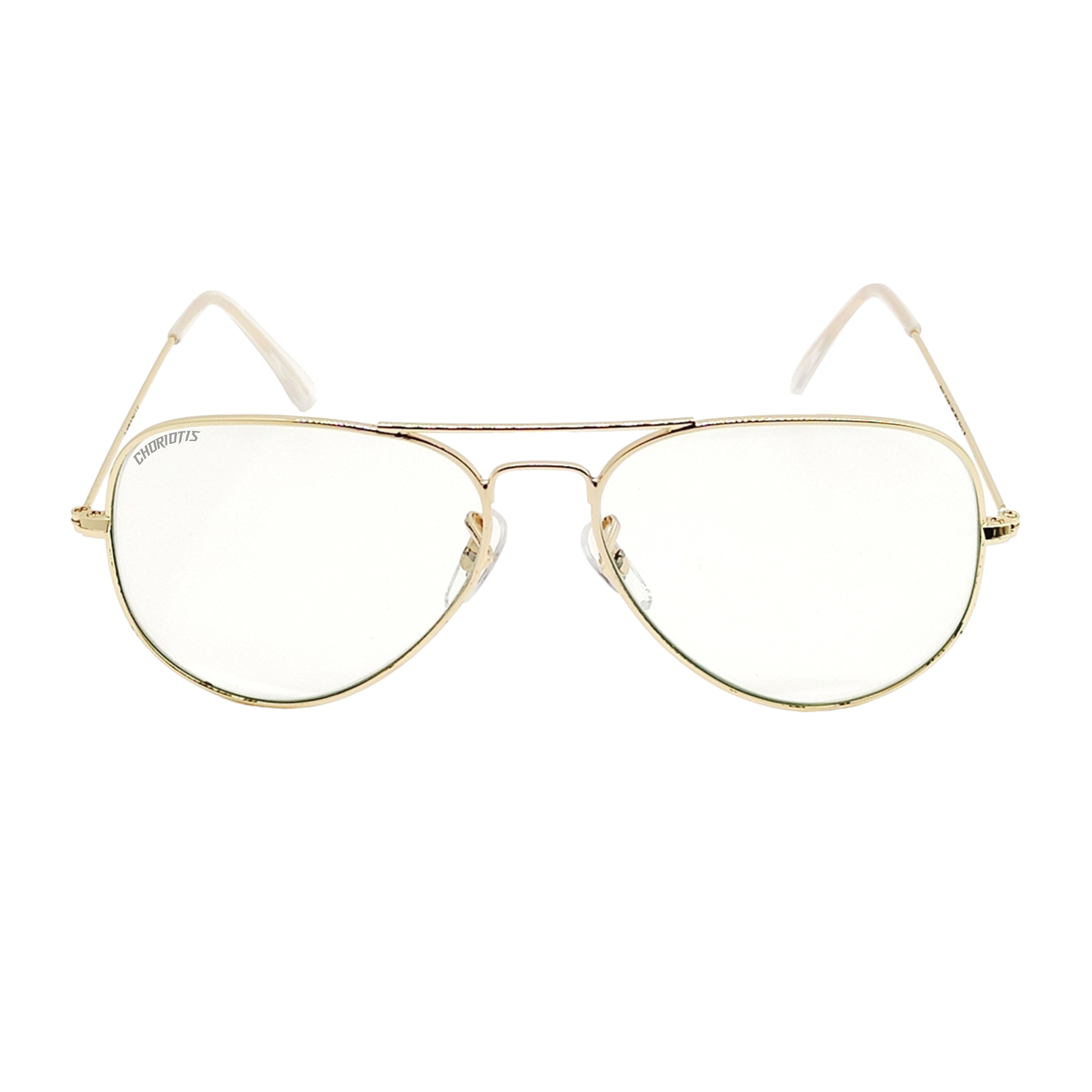 Astor Aviator Transparent-Gold Sunglasses For Men & Women~3026