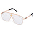 Ghostman Square Transparent-Gold Sunglasses For Men & Women~CT-0039