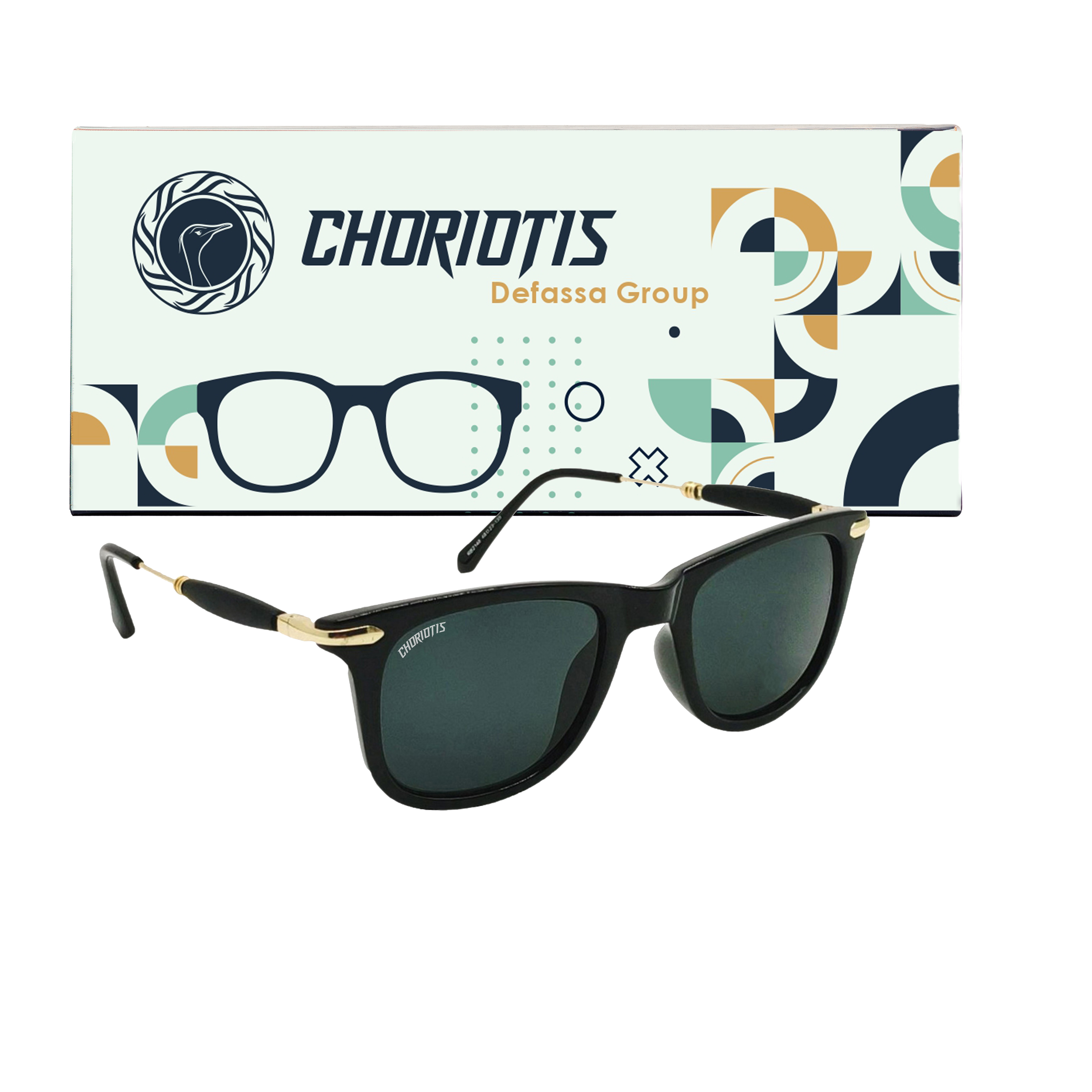 Stucor Square Black-Gold Sunglasses For Men & Women~CT-2148