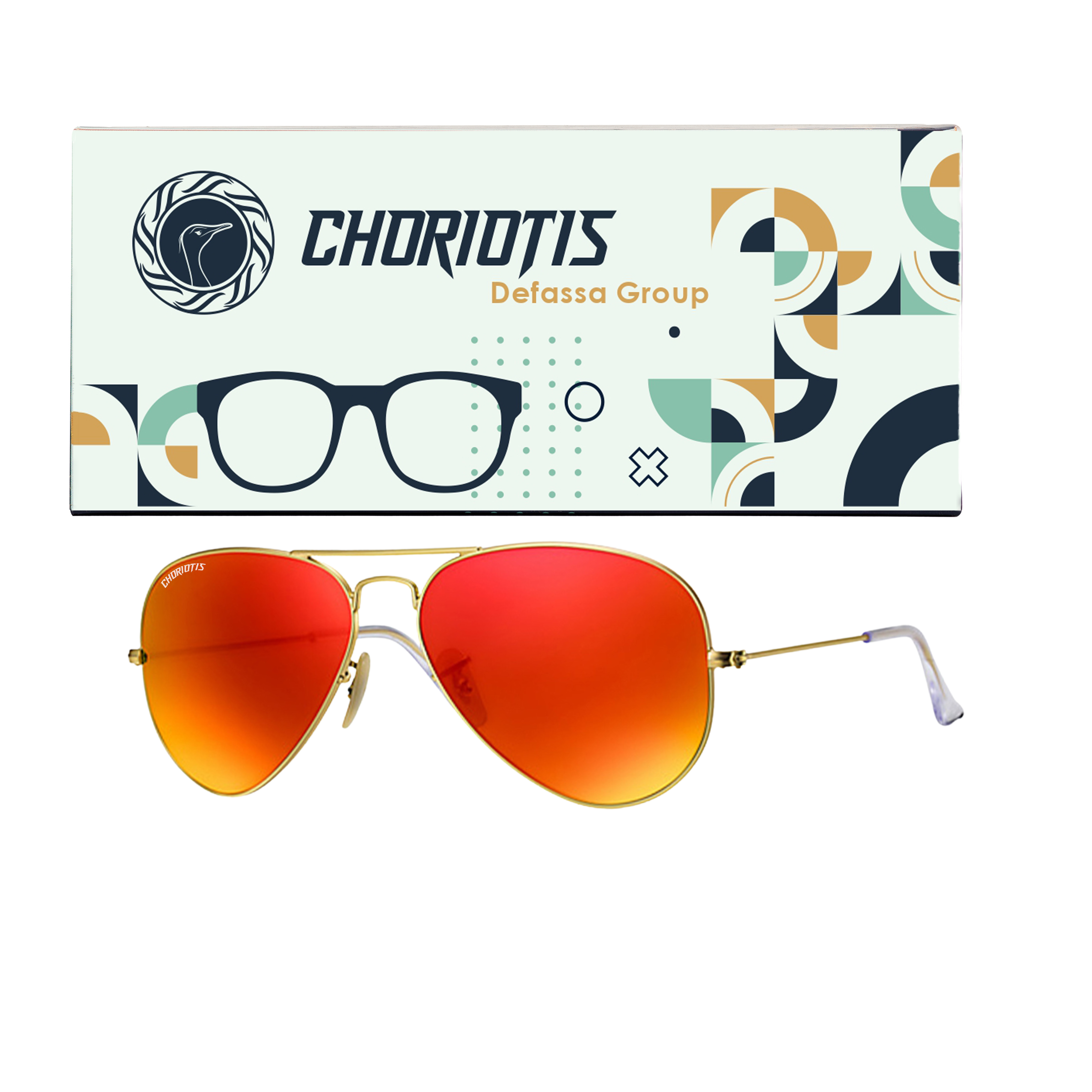 Astor Aviator Orange-Gold Sunglasses For Men & Women~CT-3026