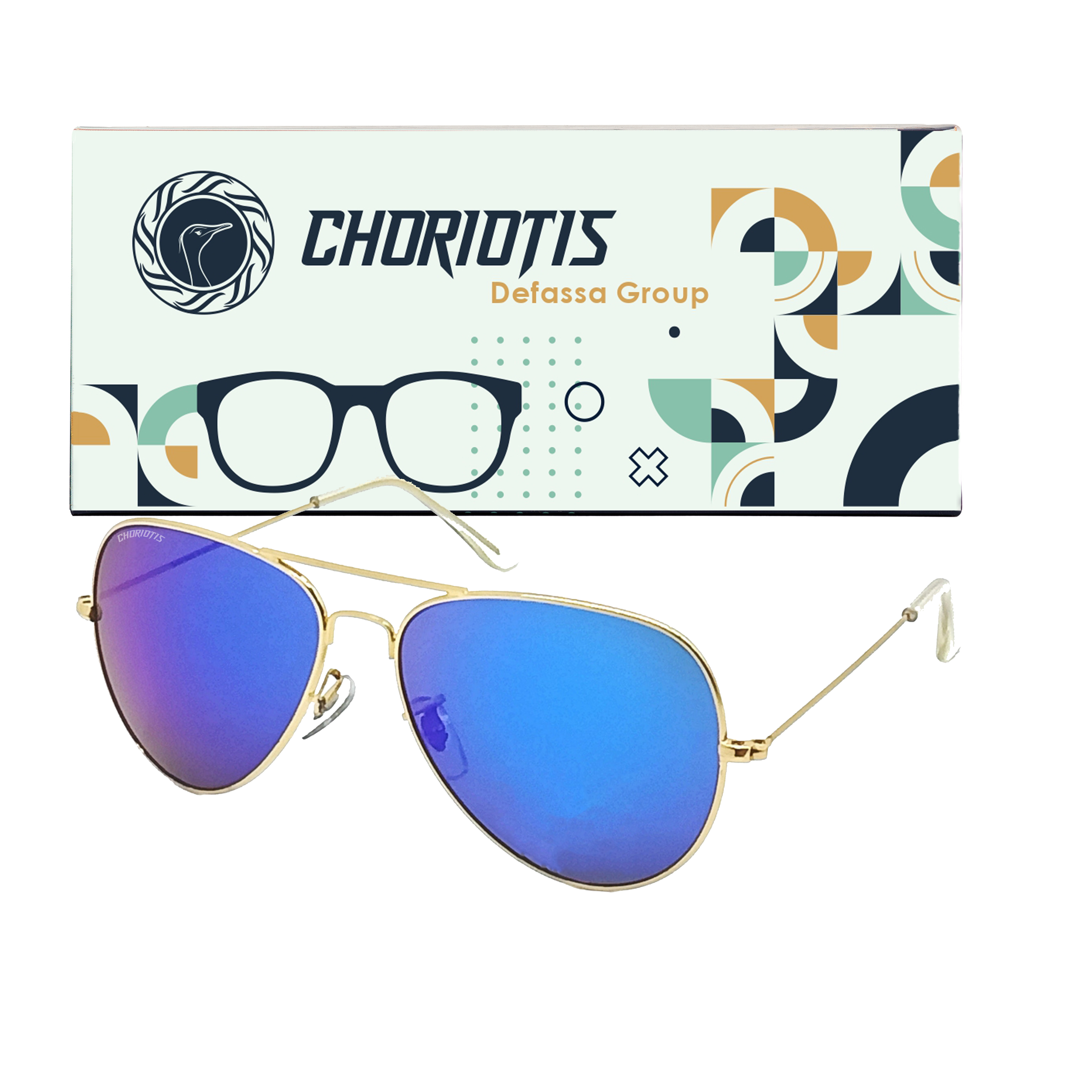 Astor Aviator Blue-Gold Sunglasses For Men & Women~CT-3026