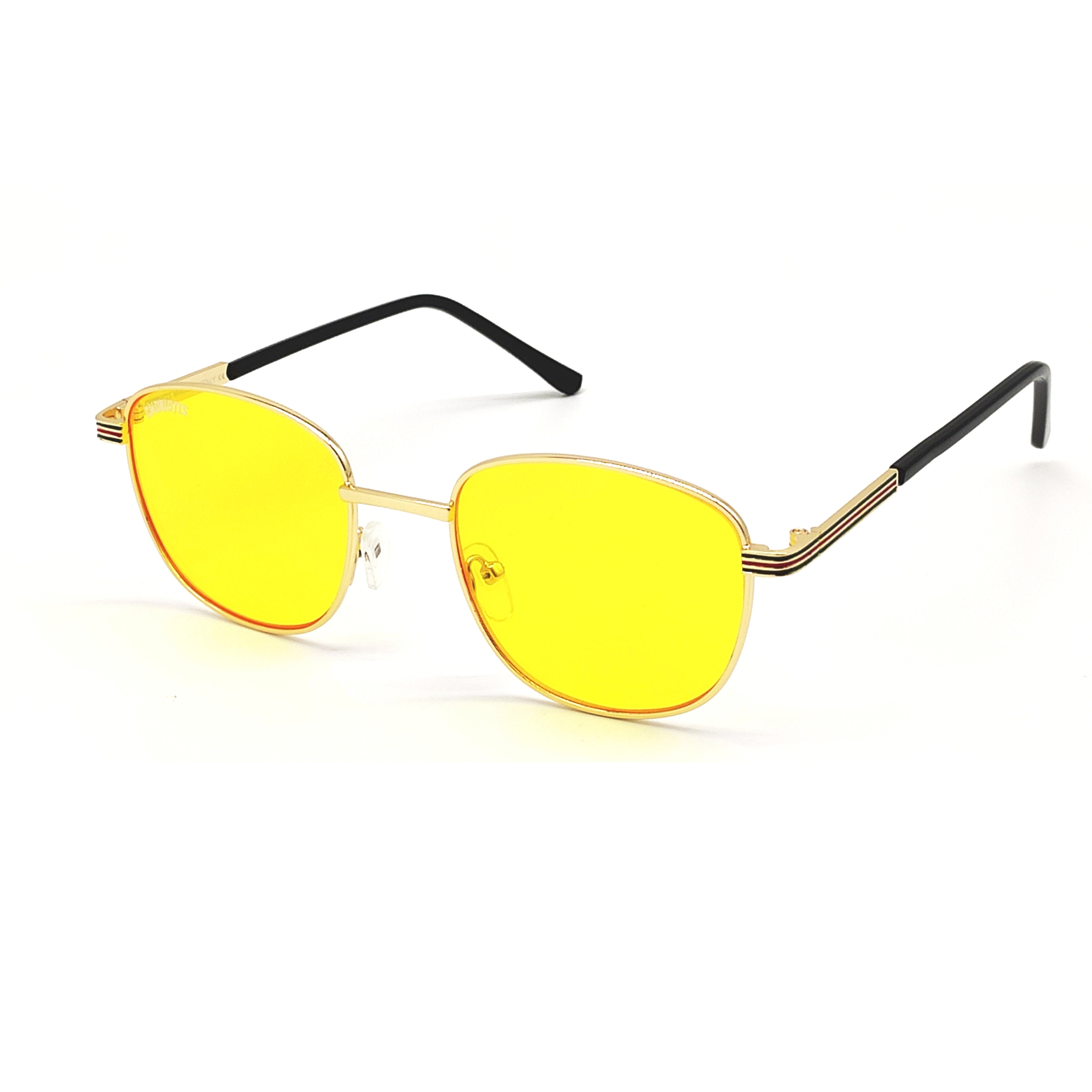 Mysaria Square Yellow-Gold Sunglasses For Men & Women~CT-6015