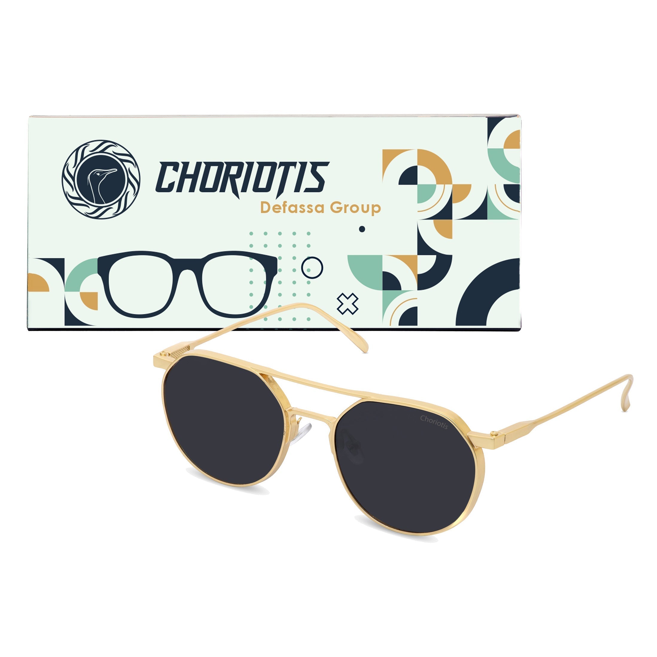 Magnite Round Black-Gold Sunglasses For Men & Women~CT-1030