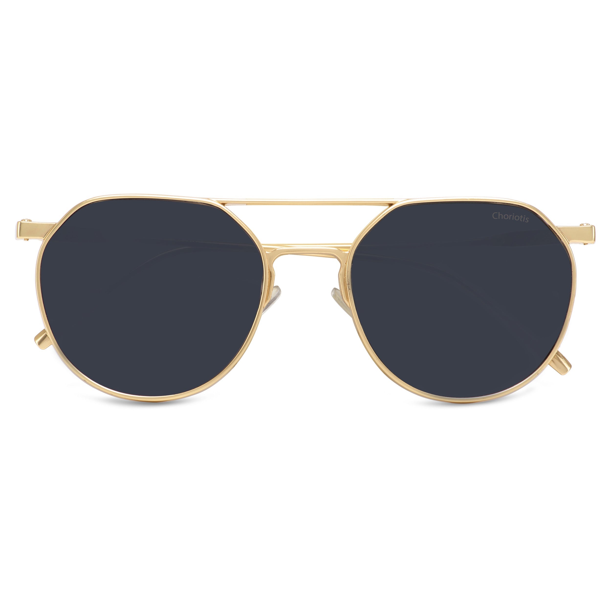 Magnite Round Black-Gold Sunglasses For Men & Women~CT-1030