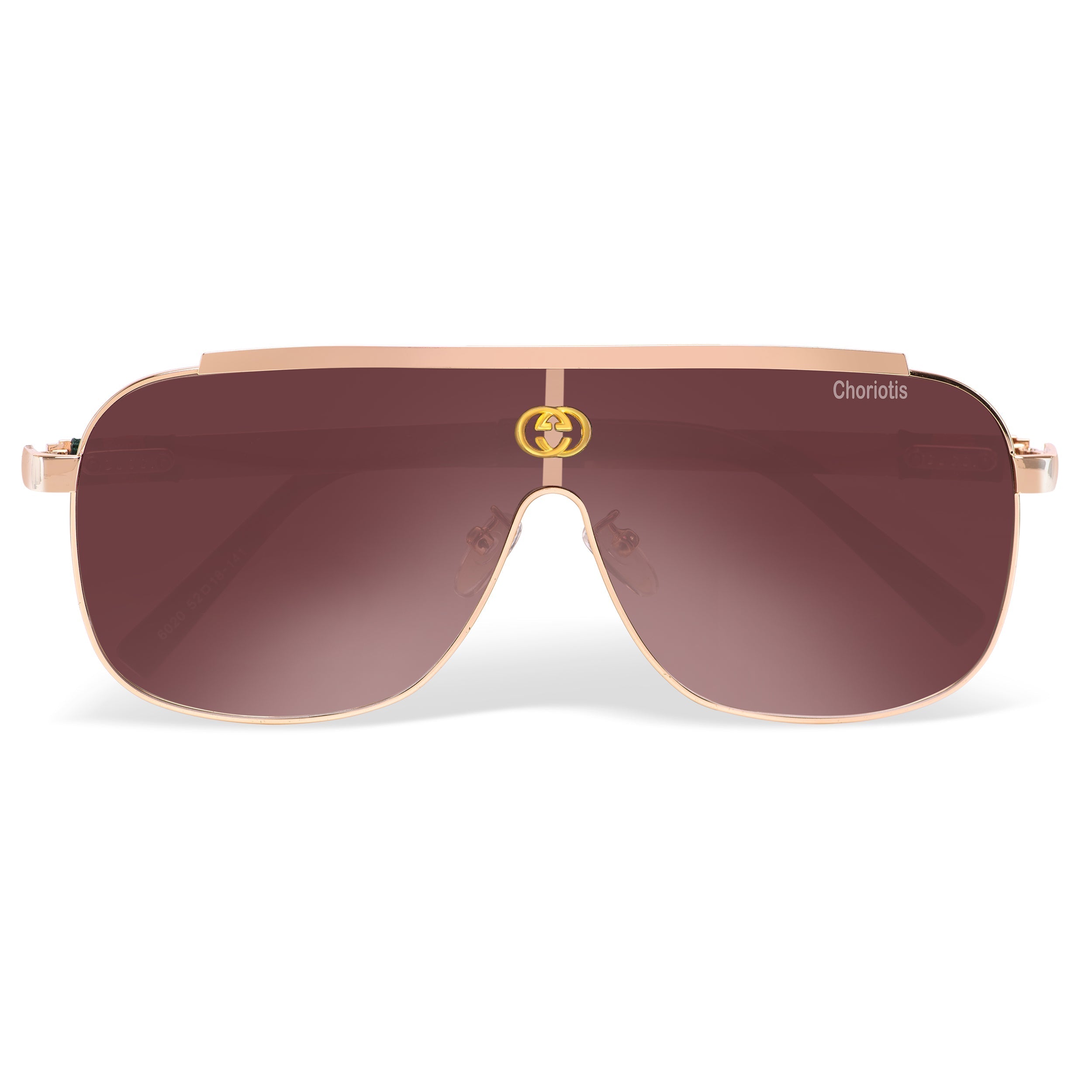 Ghostman Square Brown-Gold Sunglasses For Men & Women~CT-0039