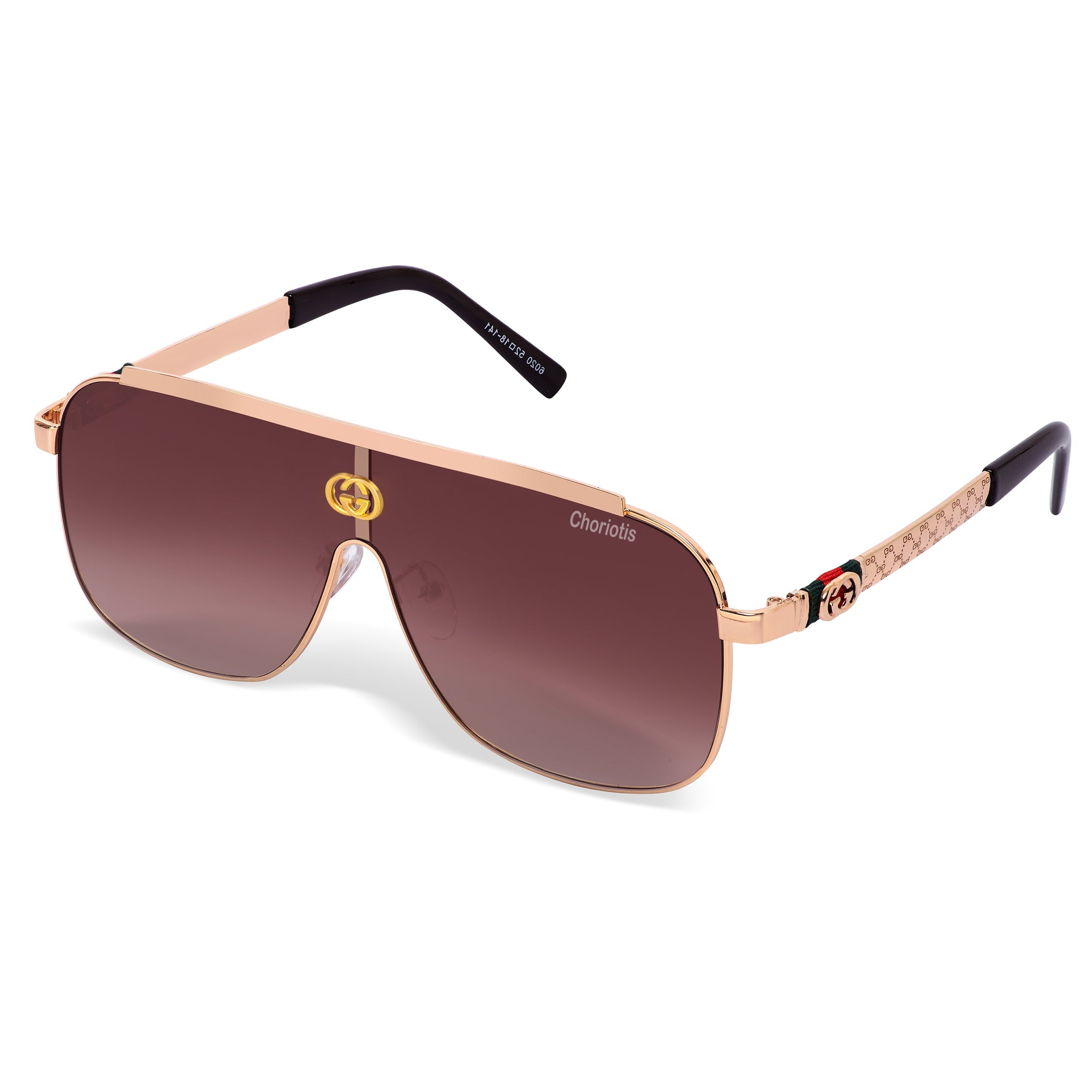 Ghostman Square Brown-Gold Sunglasses For Men & Women~CT-0039